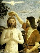 details from the baptism of chist, Piero della Francesca